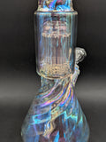 14" Iridescent Twist Beaker w/ Tree Perc
