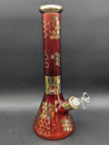 14" Rainbow Sandblasted Beaker w/ Honeycomb Pattern-Avernic Smoke Shop