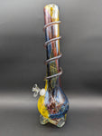 16" Wave Bottom Twisted Neck Soft Glass Bong