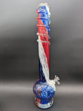 19" Lifted Round Bottom Twisted Tip Soft Glass Water Pipe