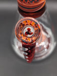 2K Glass 17" Red Wig Wag Beaker Bong