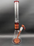 2K Glass 17" Red Wig Wag Beaker Bong