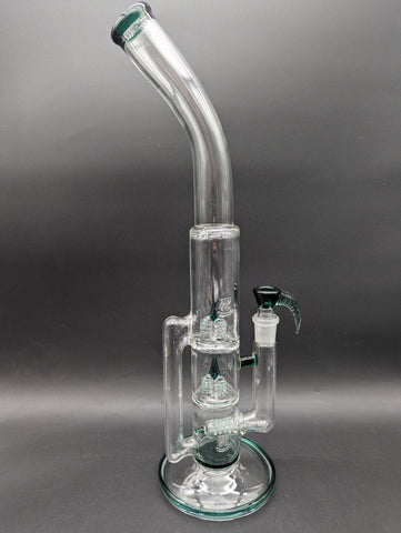 2K Glass 18" Bent Neck Treecycler Bong