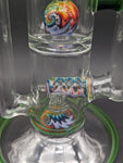 2K Glass 19" Treecycler - Green w/ Rainbow Wig Wag-Avernic Smoke Shop