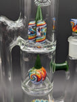 2K Glass 19" Treecycler - Green w/ Rainbow Wig Wag-Avernic Smoke Shop