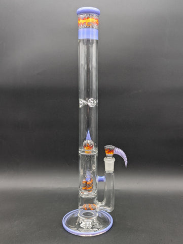 2K Glass - 19.5" Triple Perc Tube - Purple Worked