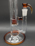 2K Glass Dual Gridline to 180 Grid Cap Bong - Amber