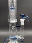 2K Glass Dual Inline to 8 Arm Bongs - Color Accented