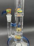 2K Glass - Triple Perc Tube - Purple Worked-Avernic Smoke Shop