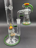 2K Glass Worked Full Accent Rasta Bong Set