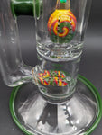 2K Glass Worked Full Accent Rasta Bong Set