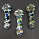 3" Handcrafted Multi Marble Glass Hand Pipe