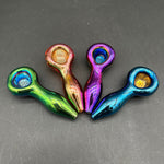 4" Chrome Gradient w/ Screen  Hand Pipe