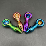 4" Chrome Gradient w/ Screen  Hand Pipe