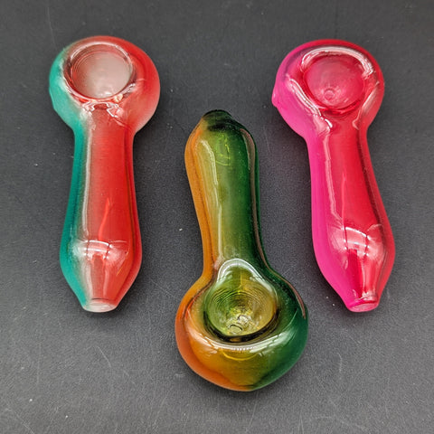 4" Color Fade Print Spoon Pipes-Avernic Smoke Shop