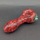 4" Color Spider Web Spoon Hand Pipe-Avernic Smoke Shop