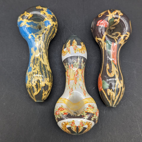 4" Flower Print Assorted Hand Pipes