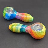 4" Rainbow Print Glass Spoon Pipe