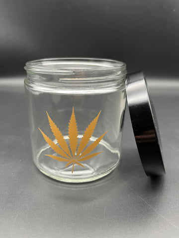 420 Science Clear Screw Top Jar | Gold Leaf