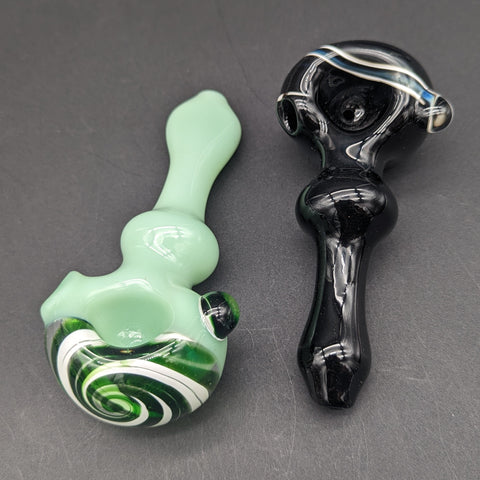 4.5" Swirly Spoon Pipe - Reading Glass Militia