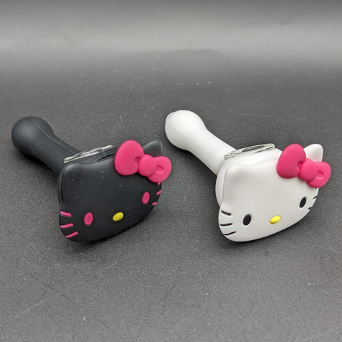 4.5" What's Up Kitty Cat Silicone Hand Pipe