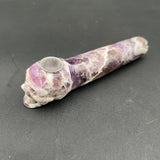 5" Gemstone Skull Hand Pipe | Amethyst