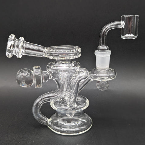 5" Clear Marble Recycler Dab Rig