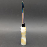 5" Marble Handle Glass and Metal Dabber