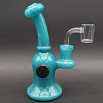 6" Color Swirl Dab Rig w/ Dichro Button