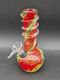 6" Spiral Frit Soft Glass Water Pipe