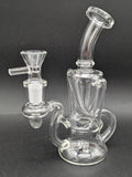 7" Clear Mini Klein Recycler Water Pipe-Avernic Smoke Shop