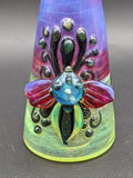 7" Gem Flower Cone Rig Purple/Green - By Lyric