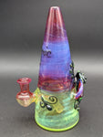 7" Gem Flower Cone Rig Purple/Green - By Lyric