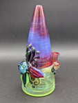 7" Gem Flower Cone Rig Purple/Green - By Lyric