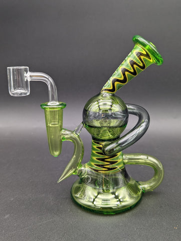 7" Green Wig Wag Recycler Dab Rig