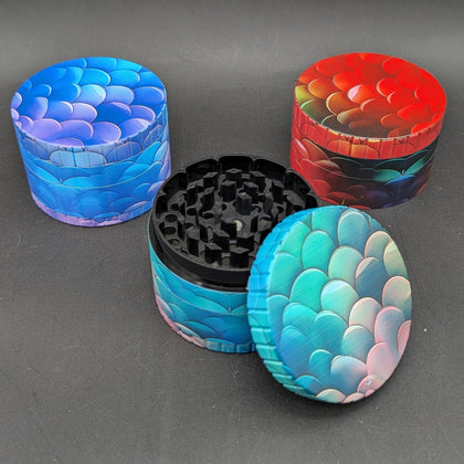 70mm 4-pc Dragon Scale Plastic Grinder-Avernic Smoke Shop