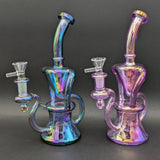 9" Full Color Iridescent Klein Recycler Bong-Avernic Smoke Shop