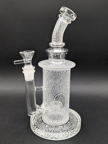 9" Full Sandblasted Jet Perc Water Pipe