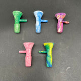 14mm Marbled Design w/ Handle Herb Slide