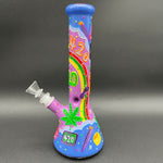 Rainbow 420 Painted Glass Beaker Water Pipe | 10" | 14mm F