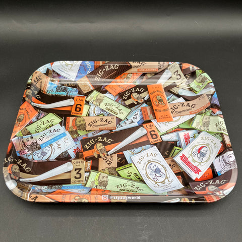 Zig Zag Large "Paper Mix" Rolling Tray - 13.5"x11"