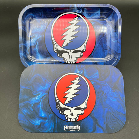 Grateful Dead x Pulsar Rolling Tray Kit - 11" x 7" | Steal Your Face Swirls