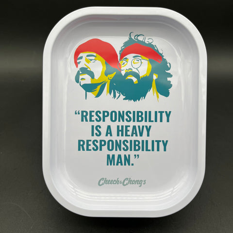 Cheech & Chong's x Pulsar Mini Metal Rolling Tray | Responsibility