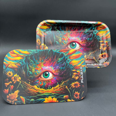 Pulsar Metal Rolling Tray & Lid | Sunflower of the Mind