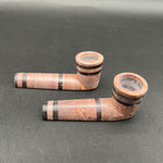 Tri-Tone Striped Cone Marbled Stone Hand Pipe | 3.5"