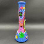 Rainbow 420 Painted Glass Beaker Water Pipe | 10" | 14mm F