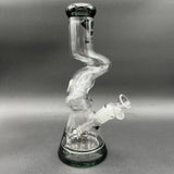 10" Diamond Glass Gold Zong Beaker