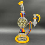 EG Glass Melted Rainbow Swiss Perc Glass Water Pipe | 11" | 14mm