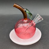 Astounding Apple on Dish Glass Cone Bubbler | 3.25"-Avernic Smoke Shop