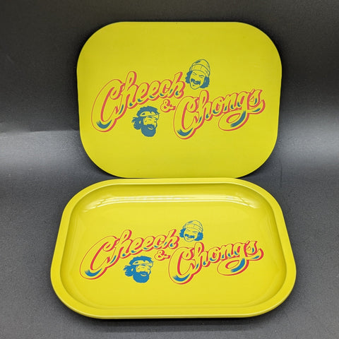 Cheech & Chong's  Pulsar Mini Rolling Tray &  Magnetic Lid (7"x5.5") - Yellow Logo